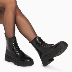 Vanessa Wu Bottines | Bottines Rangers Madison Noires A Plateforme Crantee