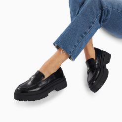 Vanessa Wu Mocassins, Derbies, Ballerines | Mocassins Rosalie Noirs A Plateforme Crantee