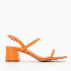 Vanessa Wu Sandales A Talon, Compensees | Sandales A Talon Minimalistes Oriane Orange