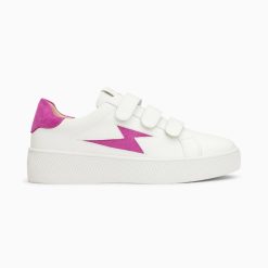 Vanessa Wu Sneakers | Baskets Eclair Camelia Blanc Et Magenta A Scratchs