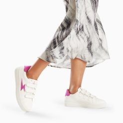 Vanessa Wu Sneakers | Baskets Eclair Camelia Blanc Et Magenta A Scratchs