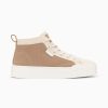 Vanessa Wu Sneakers | Baskets Montantes Clarisse Cotelees Beige Et Taupe