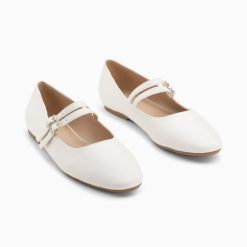 Vanessa Wu Mocassins, Derbies, Ballerines | Ballerines Luce Blanches A Doubles Brides