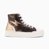 Vanessa Wu Sneakers | Baskets Eclair Mucella Montantes Serpent Et Or