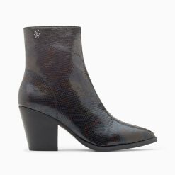 Vanessa Wu Bottines | Bottines Santiags Dina Noir Serpent A Talon