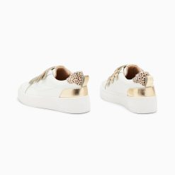 Vanessa Wu Sneakers | Baskets Eclair Oxanna Blanches A Scratchs Or