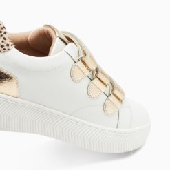 Vanessa Wu Sneakers | Baskets Eclair Oxanna Blanches A Scratchs Or