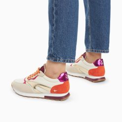 Vanessa Wu Sneakers | Baskets Jade Or Et Orange A Semelle Running