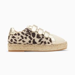 Vanessa Wu Sneakers | Baskets Espadrilles Alyssa Leopard Et Or A Scratchs