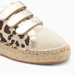 Vanessa Wu Sneakers | Baskets Espadrilles Alyssa Leopard Et Or A Scratchs