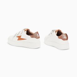 Vanessa Wu Sneakers | Baskets Eclair Susan Blanc Et Ocre A Scratchs