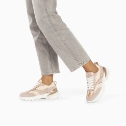 Vanessa Wu Sneakers | Baskets Alexane Lilas Et Rose Gold A Semelle Epaisse