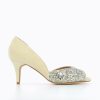 Vanessa Wu Escarpins | Escarpins Peep-Toe Diane Creme Et Argent