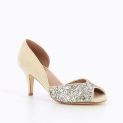 Vanessa Wu Escarpins | Escarpins Peep-Toe Diane Creme Et Argent