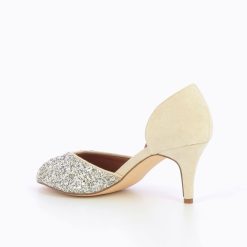 Vanessa Wu Escarpins | Escarpins Peep-Toe Diane Creme Et Argent