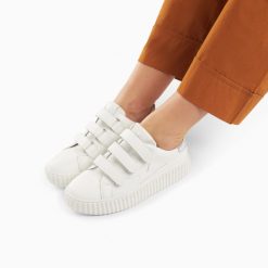 Vanessa Wu Sneakers | Baskets Eclair Maria Blanc Et Argent A Scratchs