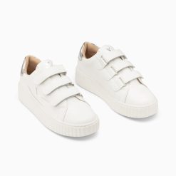 Vanessa Wu Sneakers | Baskets Eclair Maria Blanc Et Argent A Scratchs