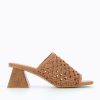 Vanessa Wu Sandales A Talon, Compensees | Mules A Talon Sandrine Camel Tressees Facon Cannage