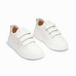 Vanessa Wu Sneakers | Baskets Eclair Lison Blanc Et Argent A Scratchs