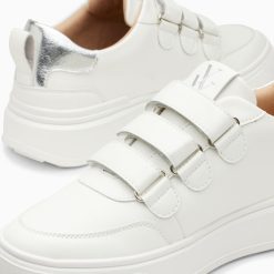 Vanessa Wu Sneakers | Baskets Eclair Lison Blanc Et Argent A Scratchs