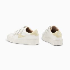 Vanessa Wu Sneakers | Baskets Eclair Vicky Blanc Et Vert Amande A Scratchs