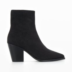 Vanessa Wu Bottines | Bottines Constance A Talon En Suedine Noire