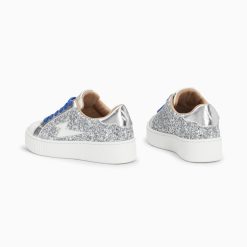 Vanessa Wu Sneakers | Baskets Eclair Elise Argent Paillete A Lacets