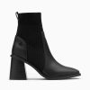 Vanessa Wu Bottines | Bottines Chaussettes Jinger Noires A Talon Trapeze