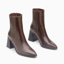 Vanessa Wu Bottines | Bottines Montantes Taylor Marron A Talon Trapeze