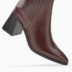 Vanessa Wu Bottines | Bottines Montantes Taylor Marron A Talon Trapeze