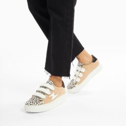 Vanessa Wu Sneakers | Baskets Eclair Scarlett Beiges A Empeigne Leopard