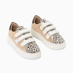 Vanessa Wu Sneakers | Baskets Eclair Scarlett Beiges A Empeigne Leopard