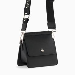 Vanessa Wu Sacs | Mini Sac Trapeze Aurelie Noir A Bandouliere