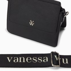 Vanessa Wu Sacs | Mini Sac Trapeze Aurelie Noir A Bandouliere