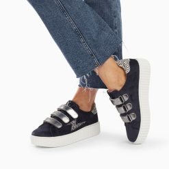 Vanessa Wu Sneakers | Baskets Eclair Maelle Bleu Et Anthracite A Scratchs