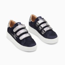 Vanessa Wu Sneakers | Baskets Eclair Maelle Bleu Et Anthracite A Scratchs