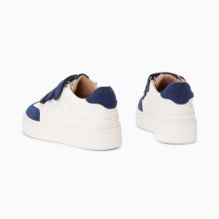 Vanessa Wu Sneakers | Baskets Marie Blanc Et Bleu Marine A Scratchs