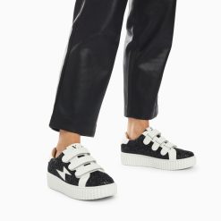 Vanessa Wu Sneakers | Baskets Eclair Marielle A Paillettes Noires