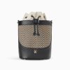 Vanessa Wu Sacs | Sac Seau Maryline Noir En Raphia Tresse