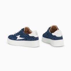 Vanessa Wu Sneakers | Baskets Eclair Enola Denim Coeur A Lacets