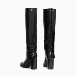 Vanessa Wu Bottes, Cuissardes | Bottes Diana Noir Croco A Talon