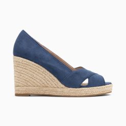 Vanessa Wu Sandales A Talon, Compensees | Sandales Compensees Peep-Toe Leonie Bleu Marine