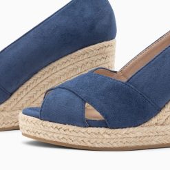 Vanessa Wu Sandales A Talon, Compensees | Sandales Compensees Peep-Toe Leonie Bleu Marine