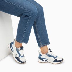 Vanessa Wu Sneakers | Baskets Flamme Juliette Blanc Et Denim