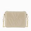 Vanessa Wu Sacs | Petit Sac Monogramme Annie Beige Matelasse A Rabat