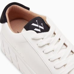 Vanessa Wu Sneakers | Baskets Meaghan Blanc Et Noir A Plateforme