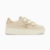 Vanessa Wu Sneakers | Baskets Eclair Louise Beige Et Or A Scratchs