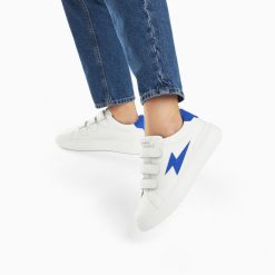 Vanessa Wu Sneakers | Baskets Eclair Fanny Blanc Et Bleu A Scratchs