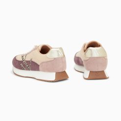 Vanessa Wu Sneakers | Baskets Monogramme Adelie Violet Et Beige A Semelle Running