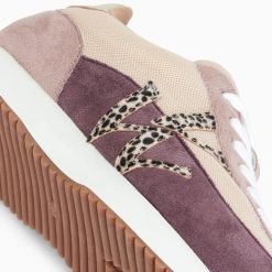 Vanessa Wu Sneakers | Baskets Monogramme Adelie Violet Et Beige A Semelle Running